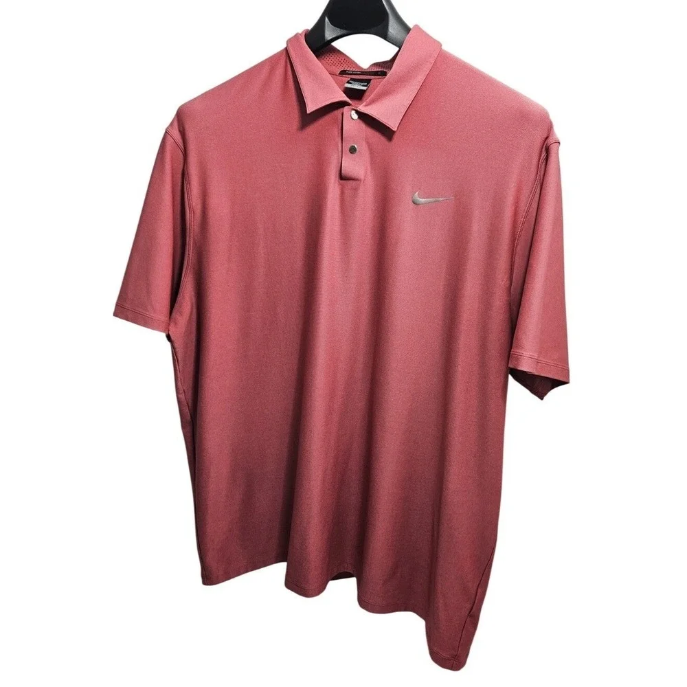 Nike Tiger Woods Collection Dri-FIT Golf Polo Shirt Mens XXL Red Rose 509159-632